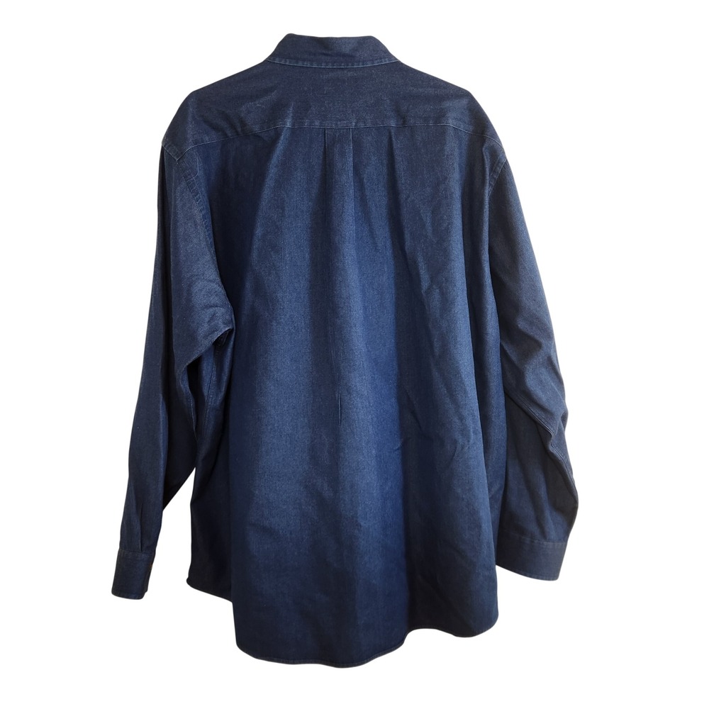 Brooks Brothers 346 Mens XL Blue Denim Long Sleeve Button Down Shirt All Cotton - Picture 3 of 12
